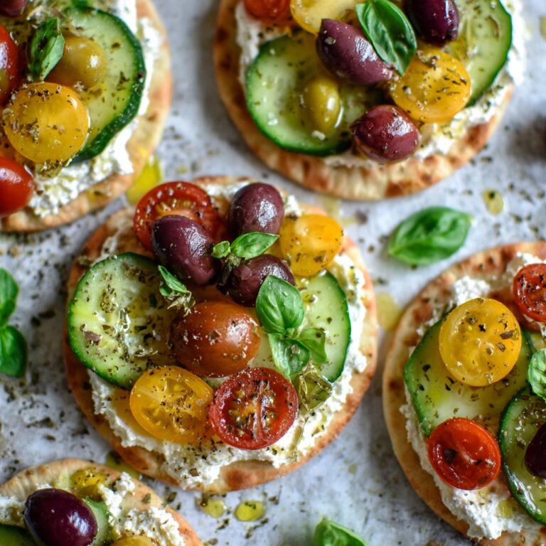 Greek Salad Naan Bites with Hummus Recipe