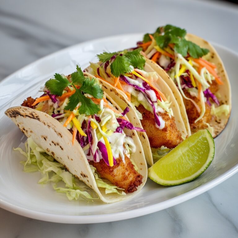Crispy Fish Tacos with Cilantro Lime Slaw Recipe