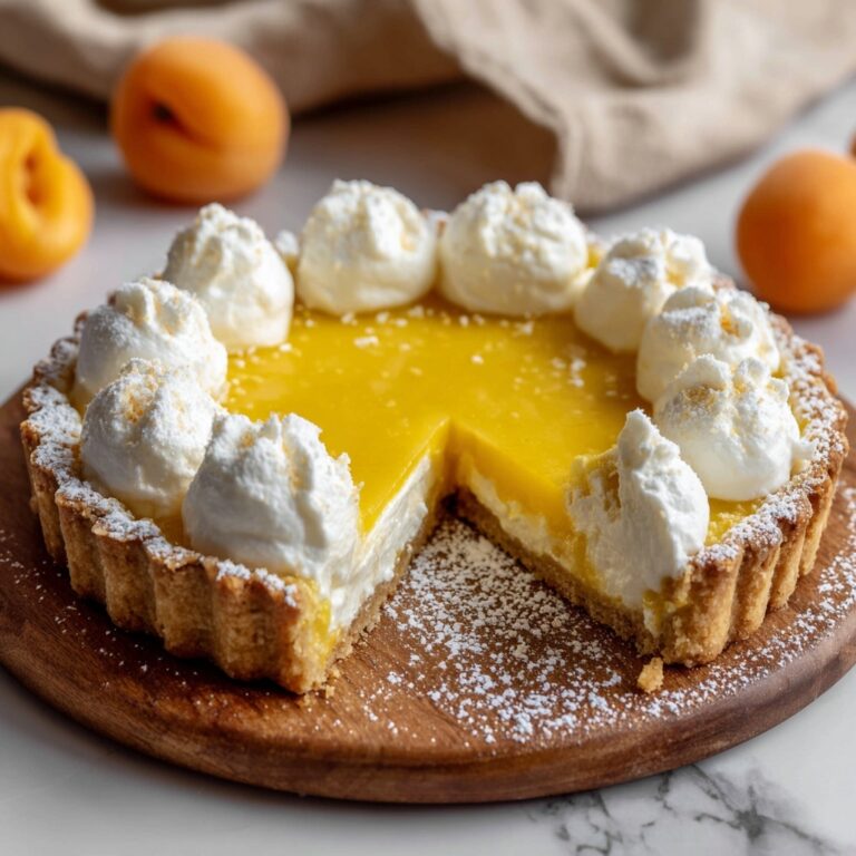Apricot Tart with Fluffy Apricot Jam Filling and Meringue-Style Topping Recipe