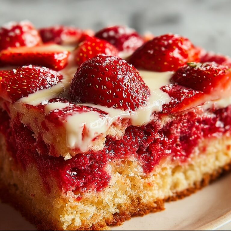 Strawberry Snack Cake with Powdered Sugar Glaze Recipe