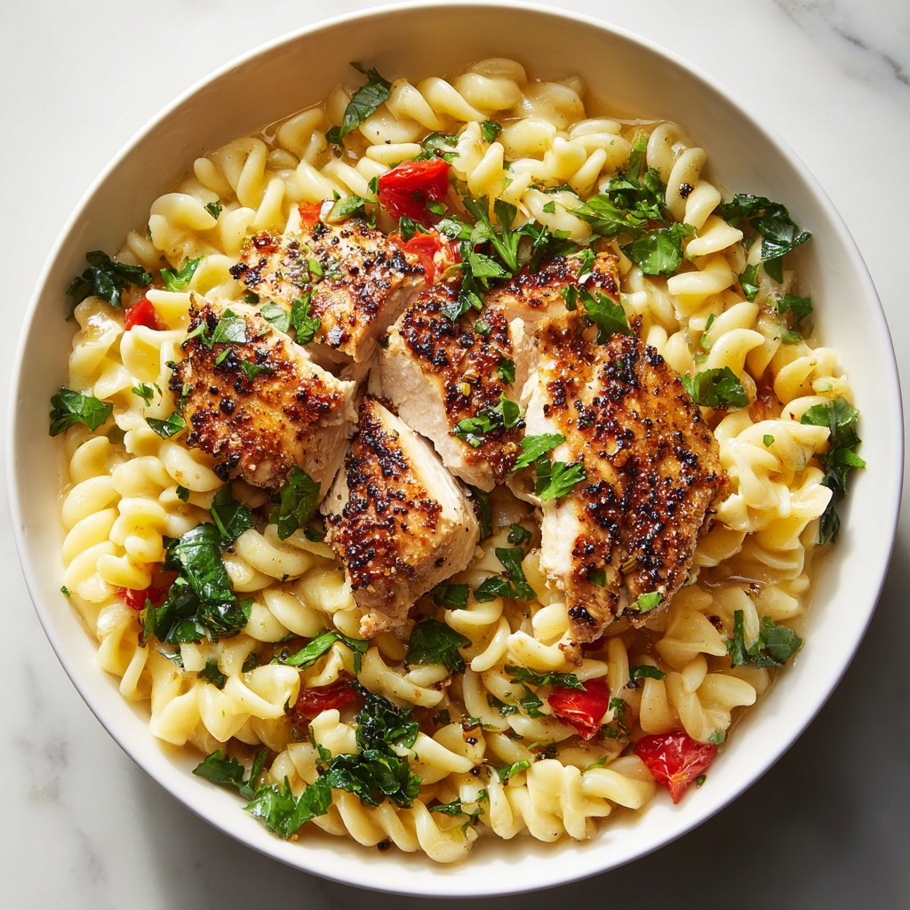 Garlic Butter Chicken Bites with Lemon Parmesan Linguine Recipe - Recipe Image