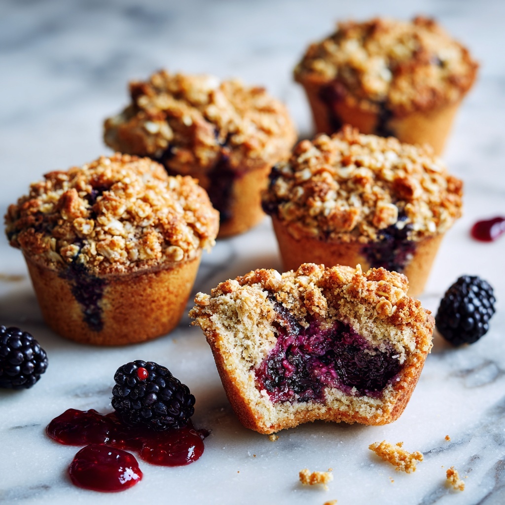 Blackberry Muffins with Oatmeal Streusel Recipe - Recipe Image
