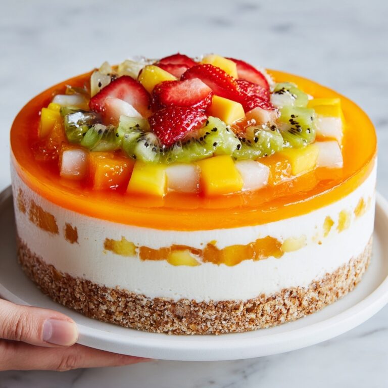 Tropical Fruit Salad Cheesecake Recipe