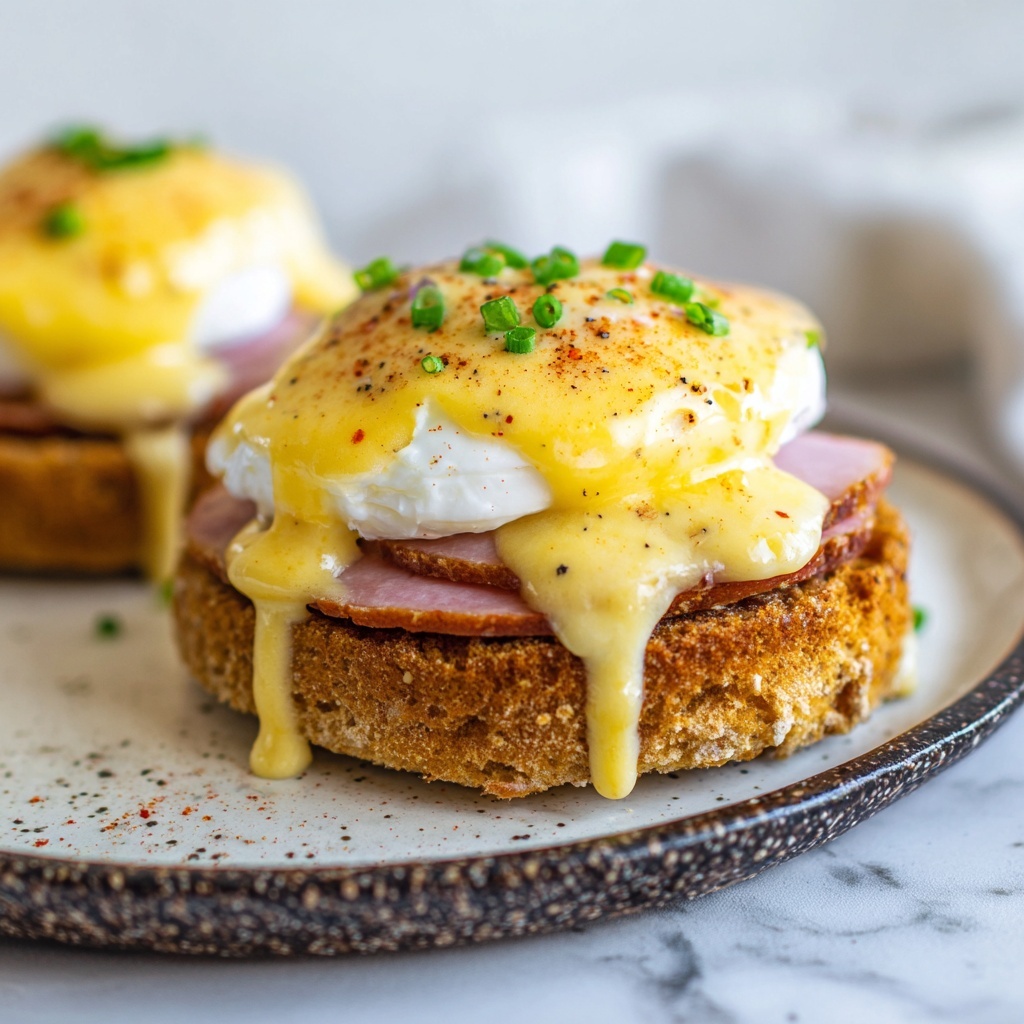 Classic Eggs Benedict with Canadian Bacon and Hollandaise Sauce Recipe - Recipe Image