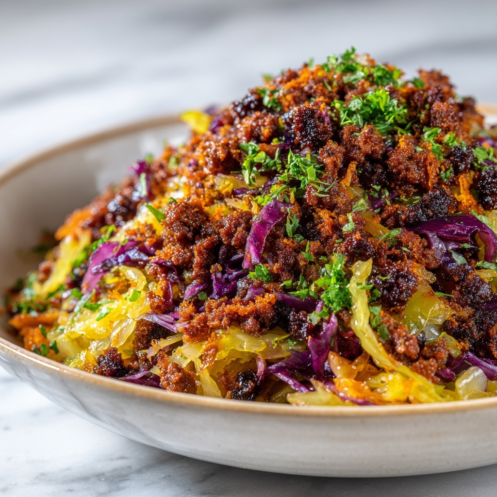 Ground Beef and Chopped Cabbage Skillet Recipe - Recipe Image