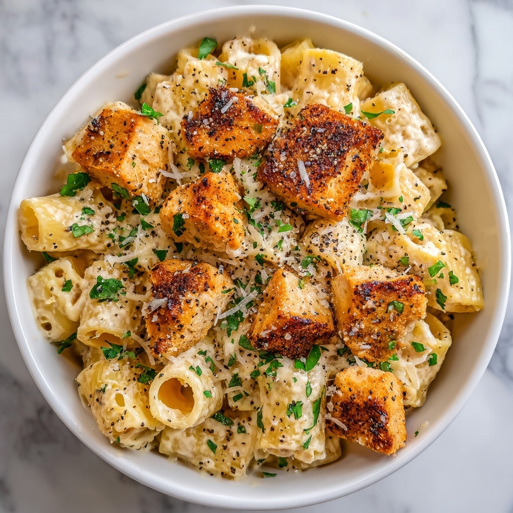 Cheesy Garlic Butter Chicken Bites with Creamy Parmesan Pasta Recipe - Recipe Image