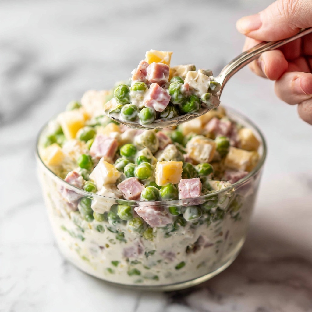 Southern Pea Salad with Ham, Bacon, and Cheddar Recipe - Recipe Image