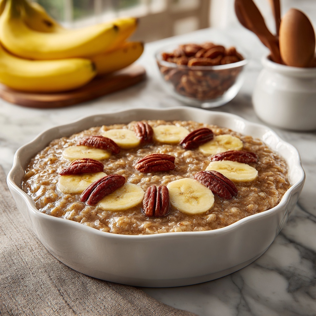 Pecan Pie Baked Oatmeal: Cozy & Healthy Breakfast Recipe - Recipe Image