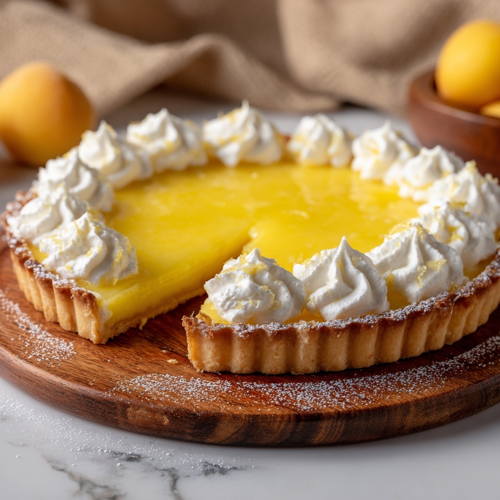 Apricot Tart with Fluffy Apricot Jam Filling and Meringue-Style Topping Recipe - Recipe Image