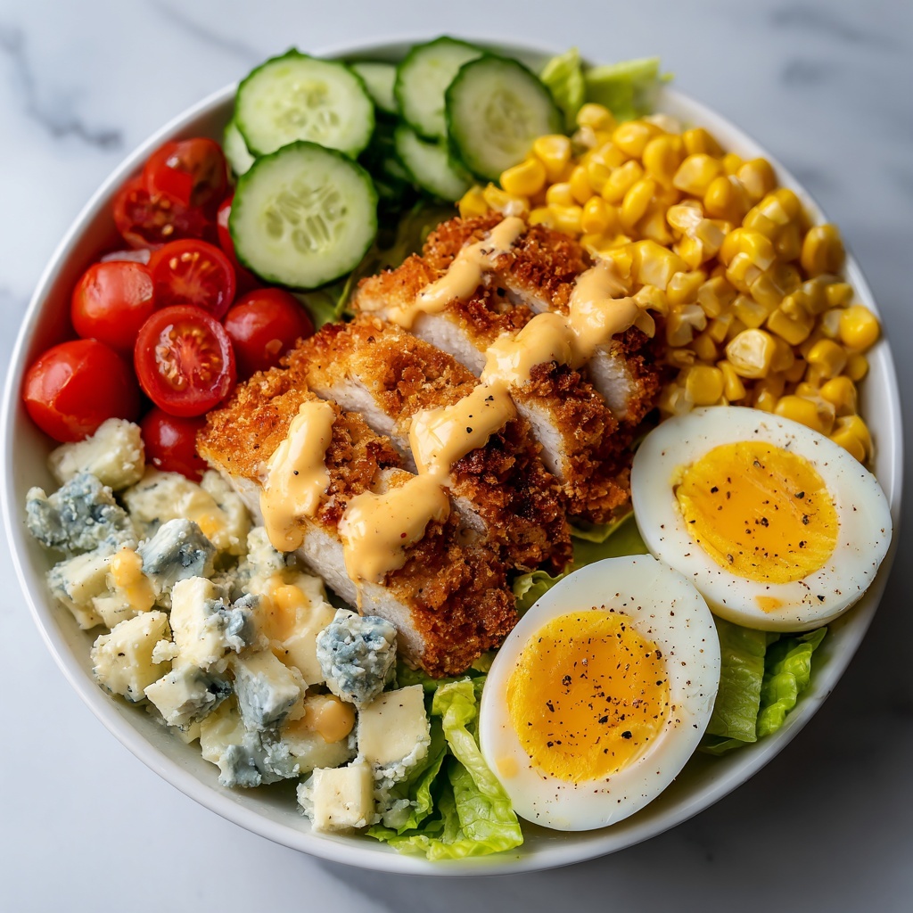 Crusted Chicken Cobb Salad with Honey Mustard Dressing Recipe - Recipe Image