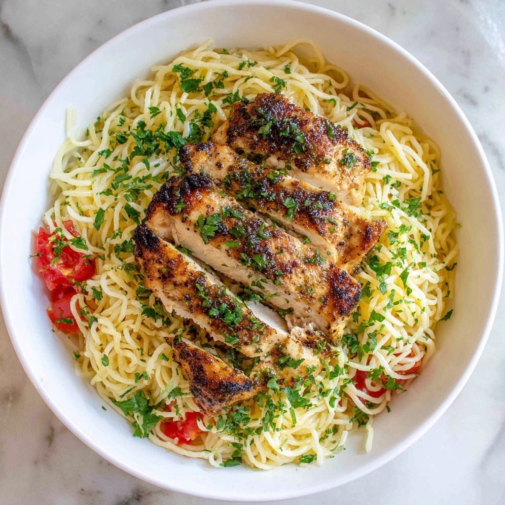 Garlic Butter Chicken Bites with Lemon Parmesan Linguine Recipe - Recipe Image