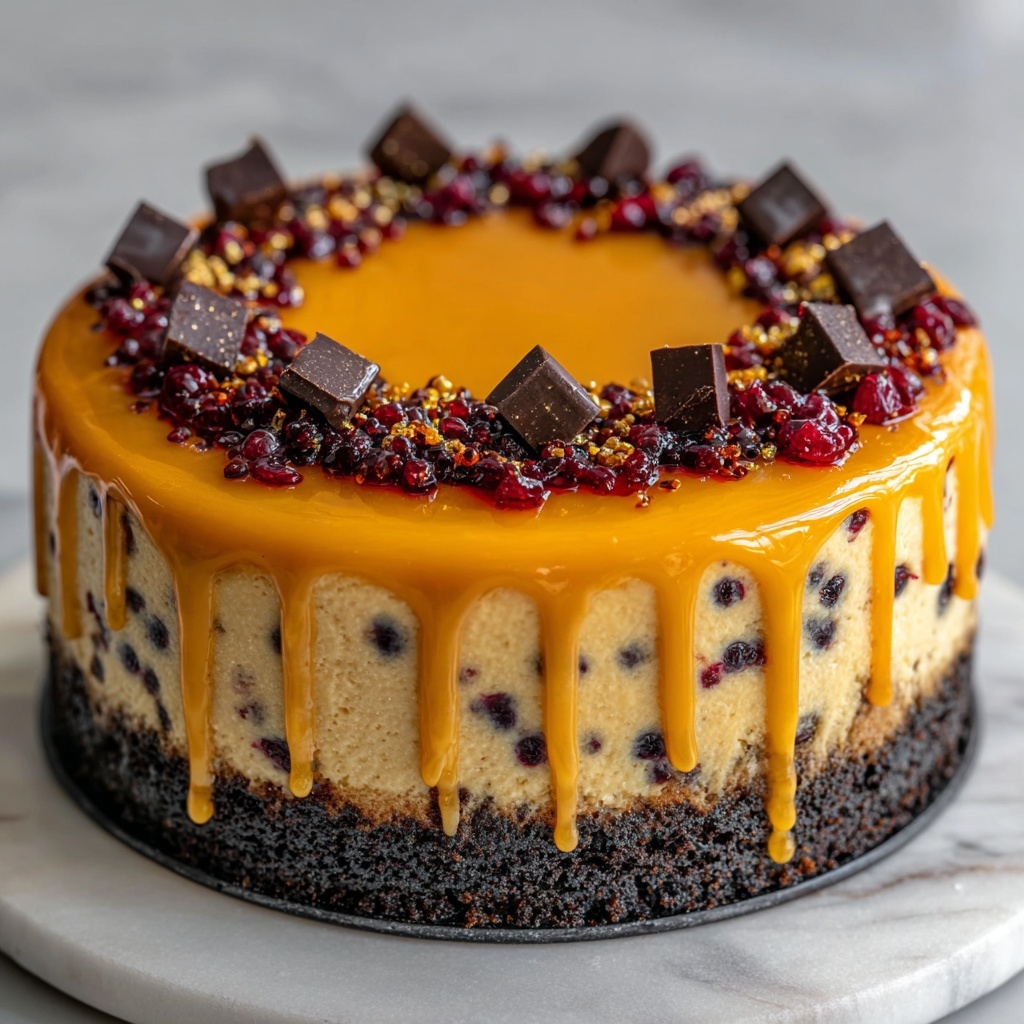 Halloween Color-Themed Cheesecake with Oreo Crust and Whipped Topping Recipe - Recipe Image