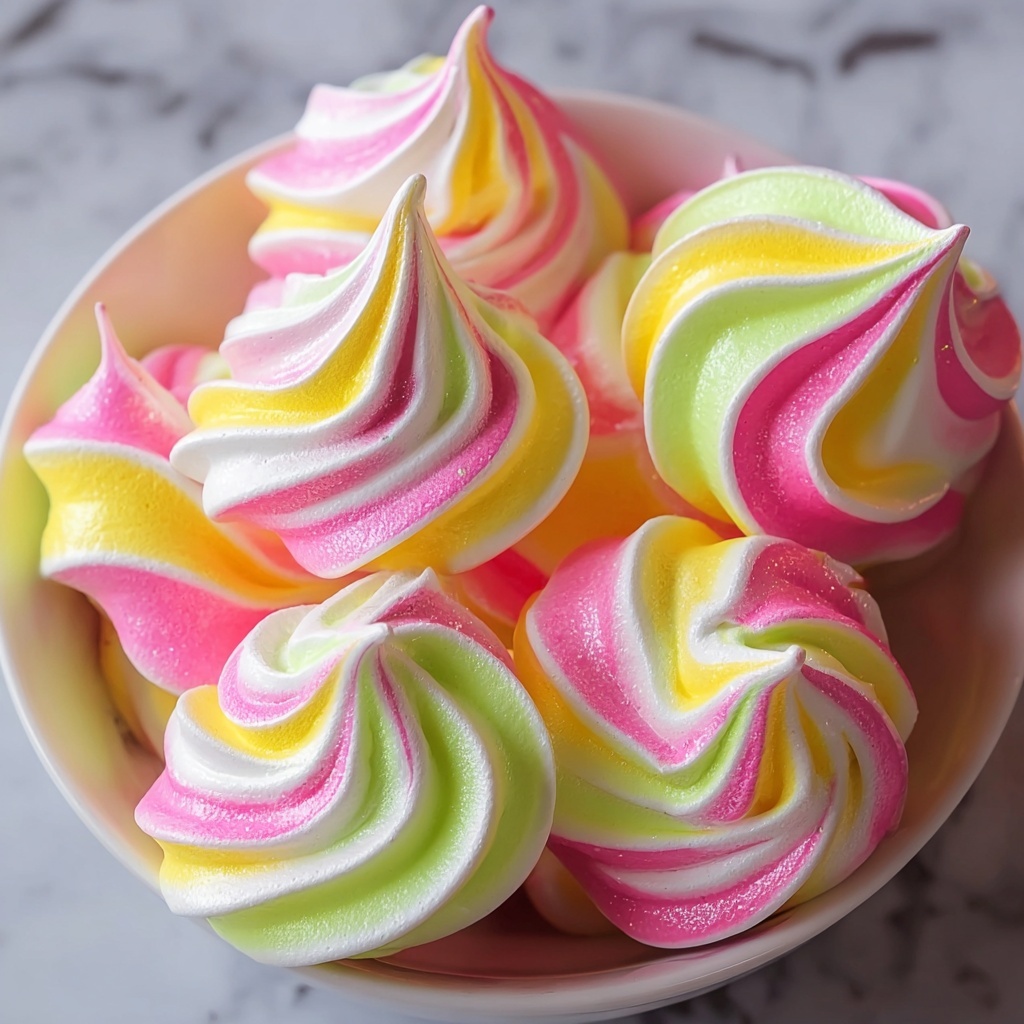 Rainbow Sherbet Meringues Recipe - Recipe Image