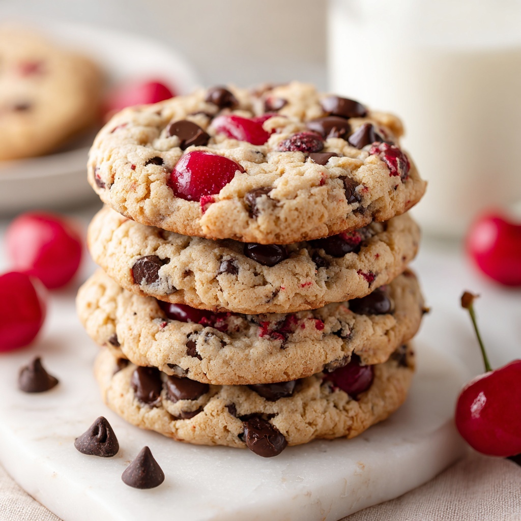 Cherry Chocolate Chip Cookies with Mocha Chips Recipe - Recipe Image