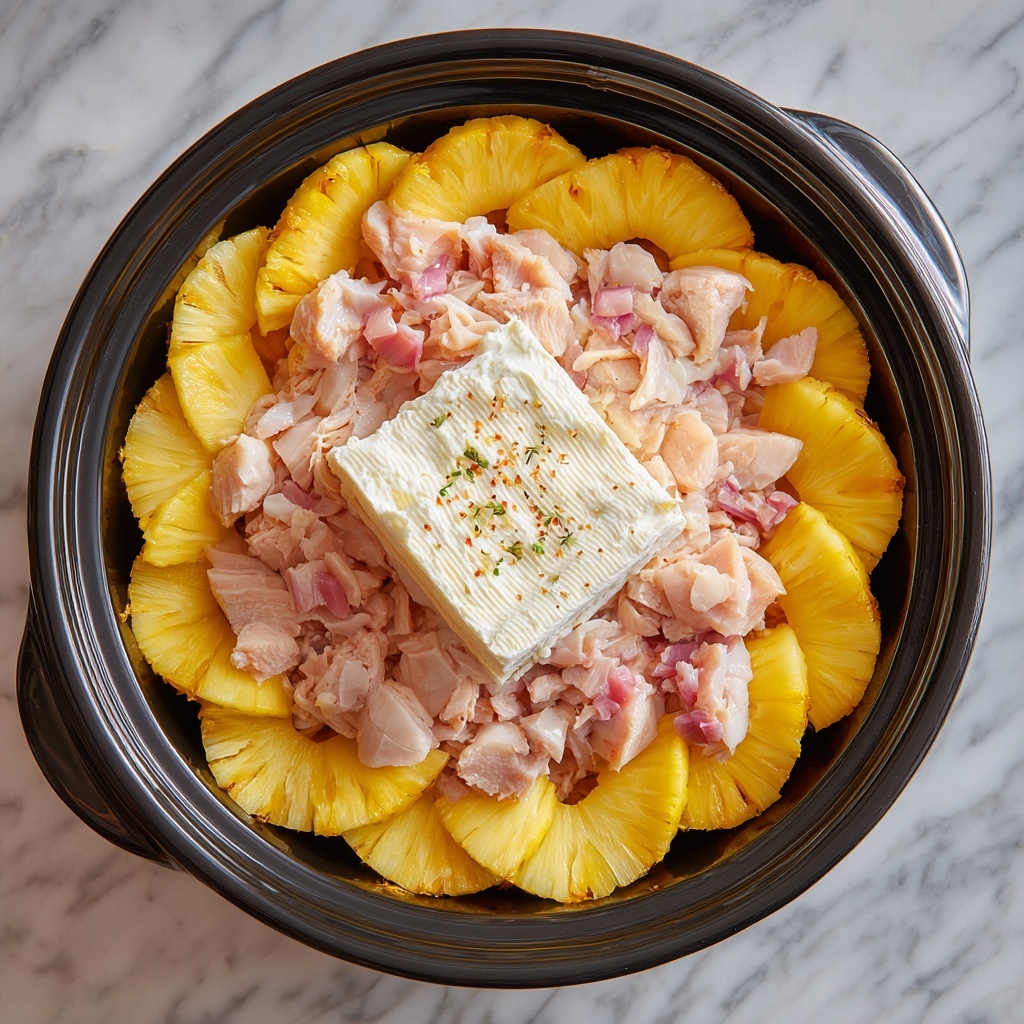 4-Ingredient Slow Cooker Chicken and Pineapple with Cream Cheese Recipe - Recipe Image