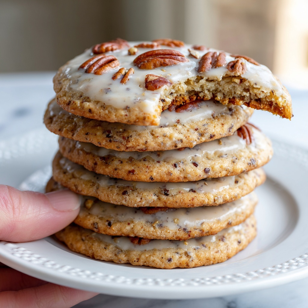 Frosted Butter Pecan Cookies Recipe - Recipe Image