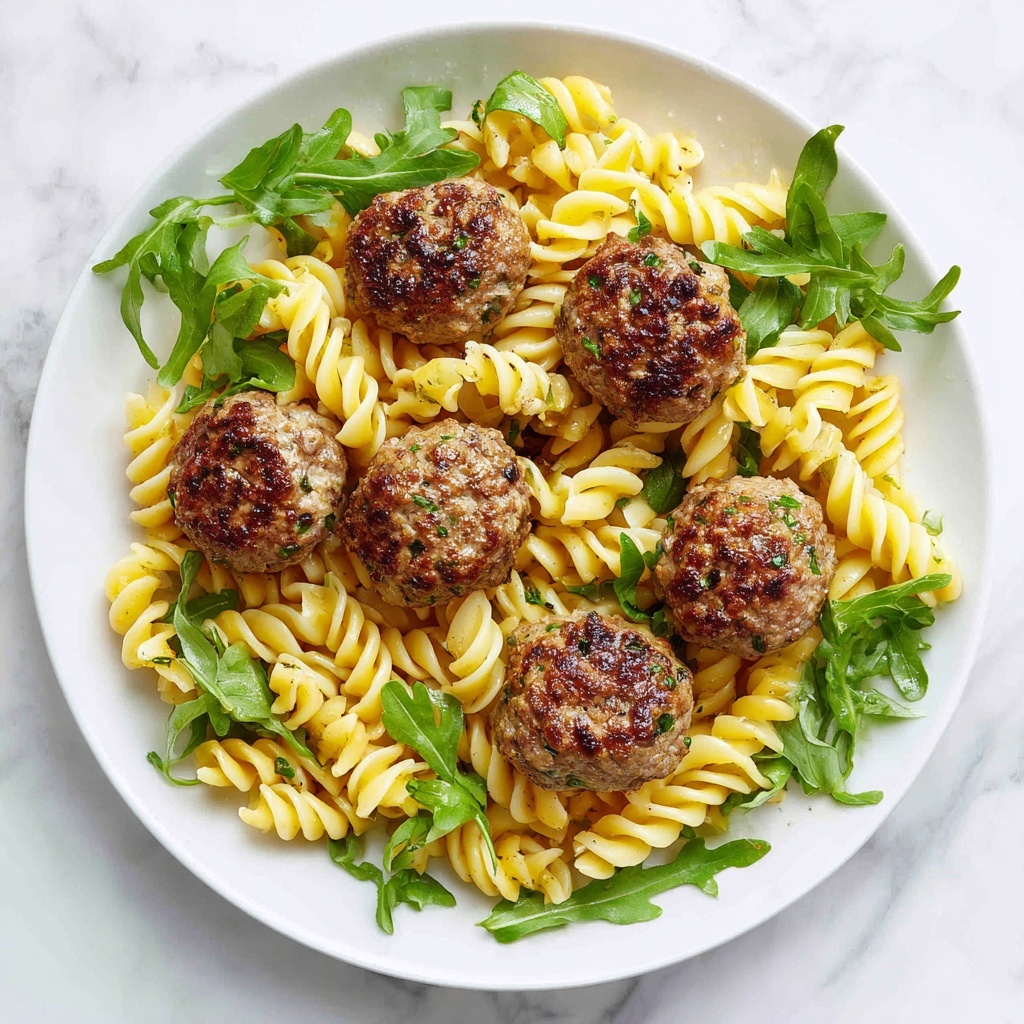 Baked Sage Chicken Meatballs with Parmesan Orzo Recipe - Recipe Image