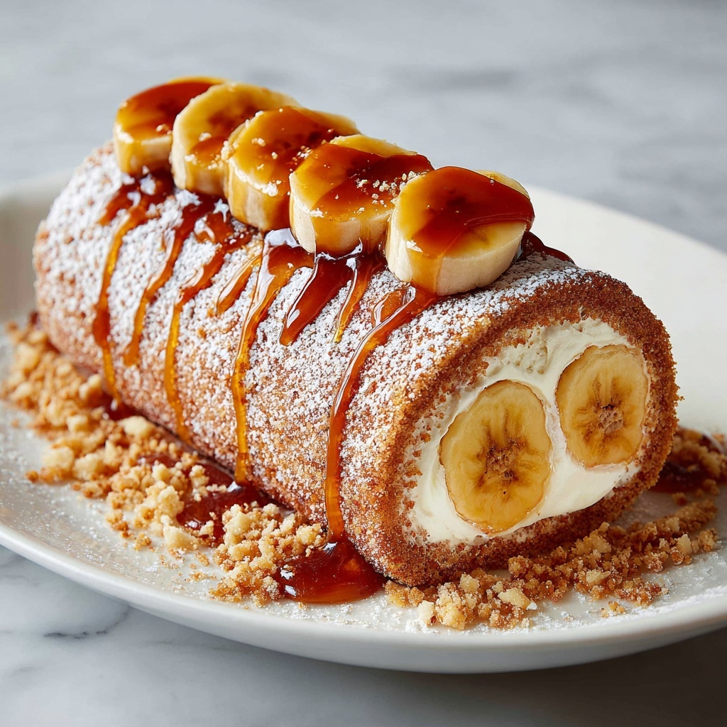 Caramel Banana Cake Roll Recipe - Recipe Image