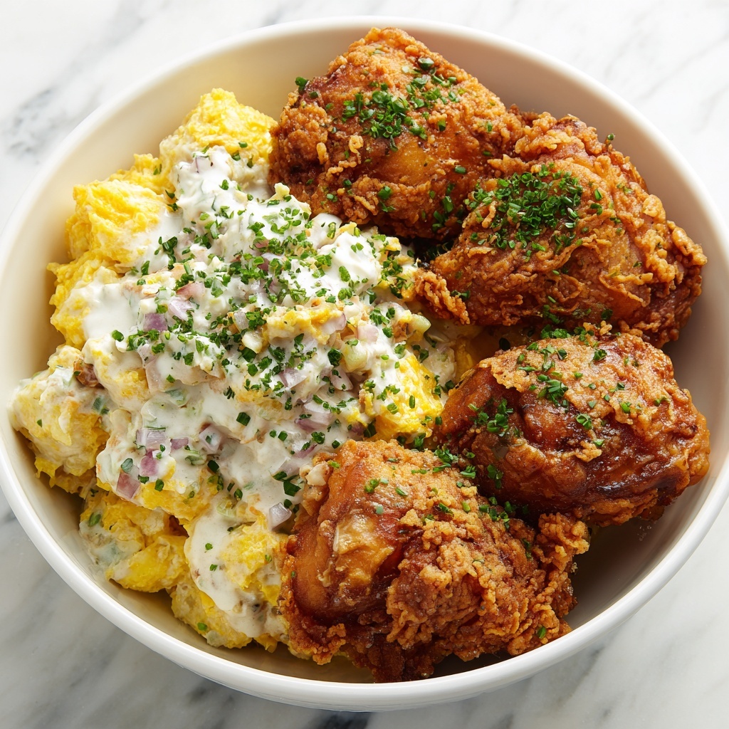 Buttermilk Fried Chicken with Summer Potato Salad Recipe - Recipe Image