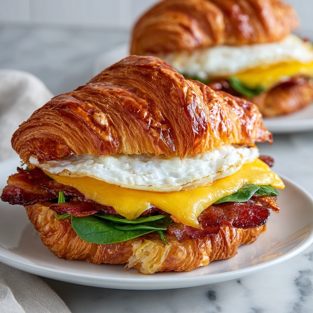 Maple Mustard Croissant Breakfast Sandwich Recipe - Recipe Image
