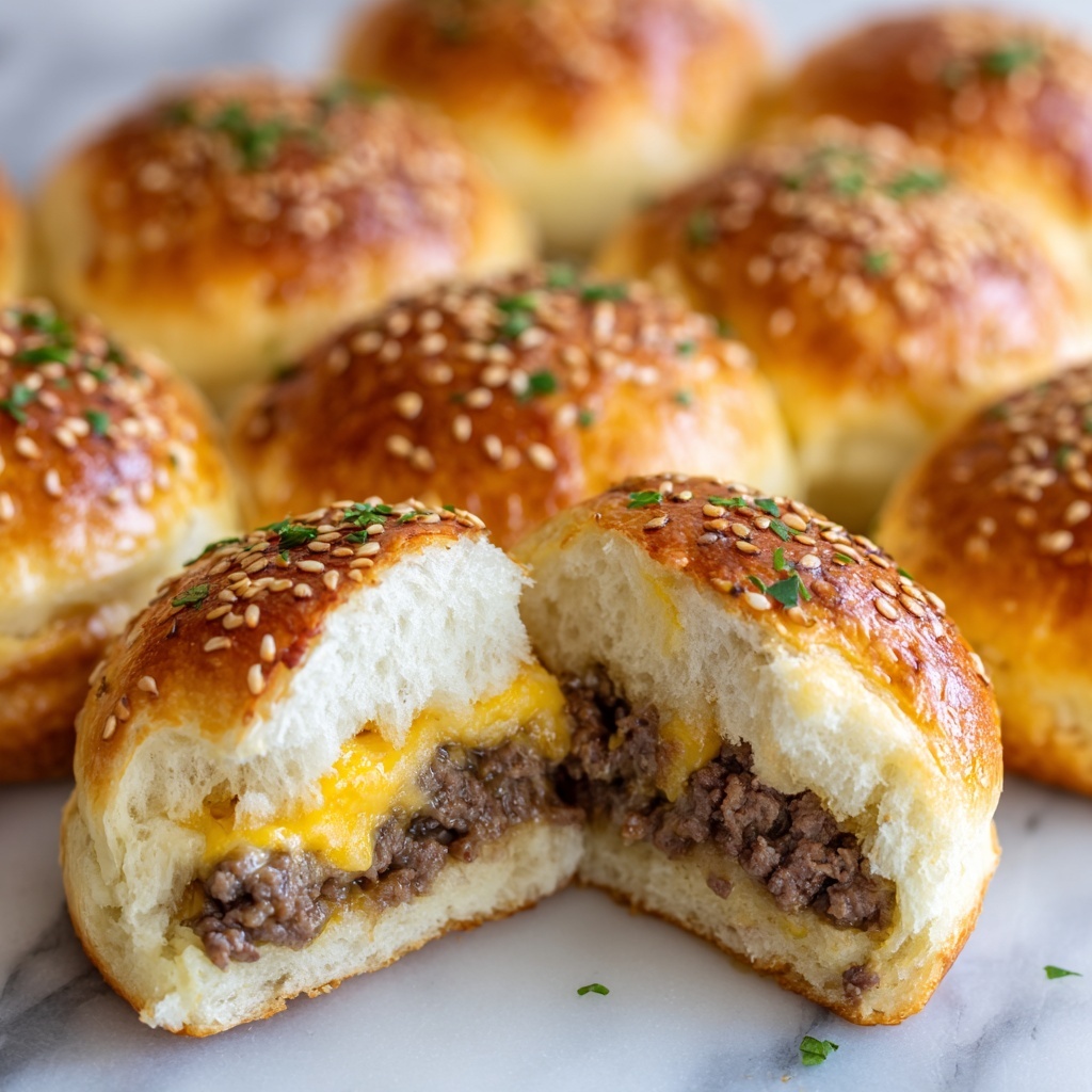 Garlic Parmesan Cheeseburger Bombs Recipe - Recipe Image