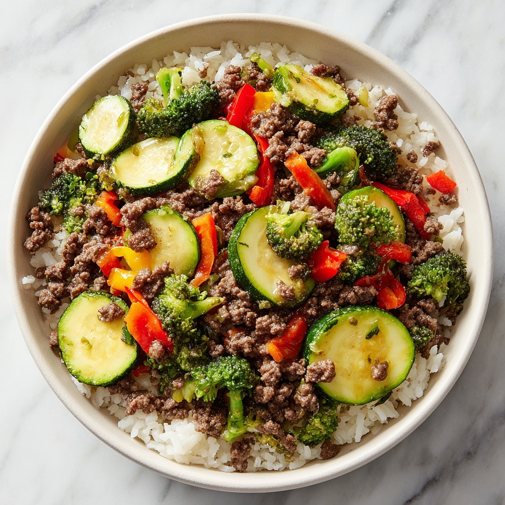 Savory Ground Turkey & Roasted Veggie Rice Bowl Recipe - Recipe Image