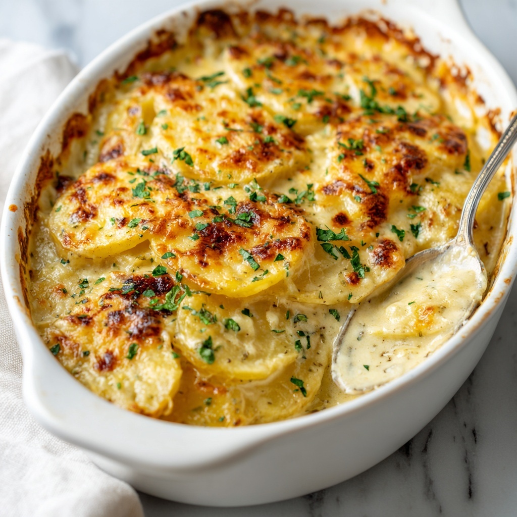 Dad’s Creamy & Cheesy Au Gratin Potatoes Recipe - Recipe Image